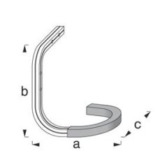 Hák stenový/stropny  na bicykel Zn 150x150x120mm gum.červený