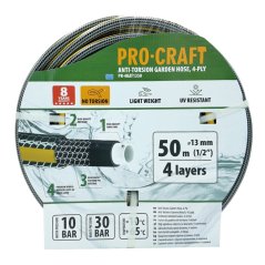 PROCRAFT záhradná hadica 1/2"-13mm 50m 4-vrstvová max 30bar