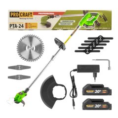 PROCRAFT PTA24 aku vyžínač s príslušenstvom 2x2Ah