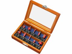 EXTOL Premium frézy profilové S=6mm s SK plátkami 10-dielna sada