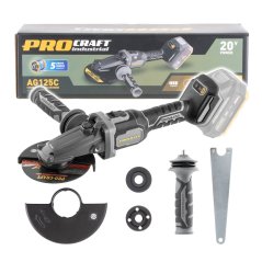 PROCRAFT Industrial AG125C bb aku uhlová brúska 125mm predlžená hlava