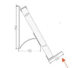 Zavesny system AL listovy - podpera 230mm k poličke na knihu