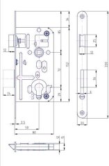 Zámok V8072/50/20mm   HOBES K-133 Zn P/L