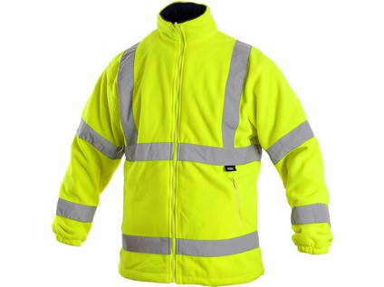 Fleecová výstražná bunda PRESTON, žltá v. 2XL