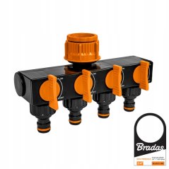 BRADAS 4-cestný rozdeľovač 3/4" a 1"