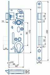 Zámok V6090/40/20mm   HOBES 02-04 Zn P/Ľ