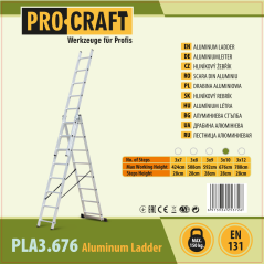 PROCRAFT hliníkový rebrík 3x10 PLA3.676
